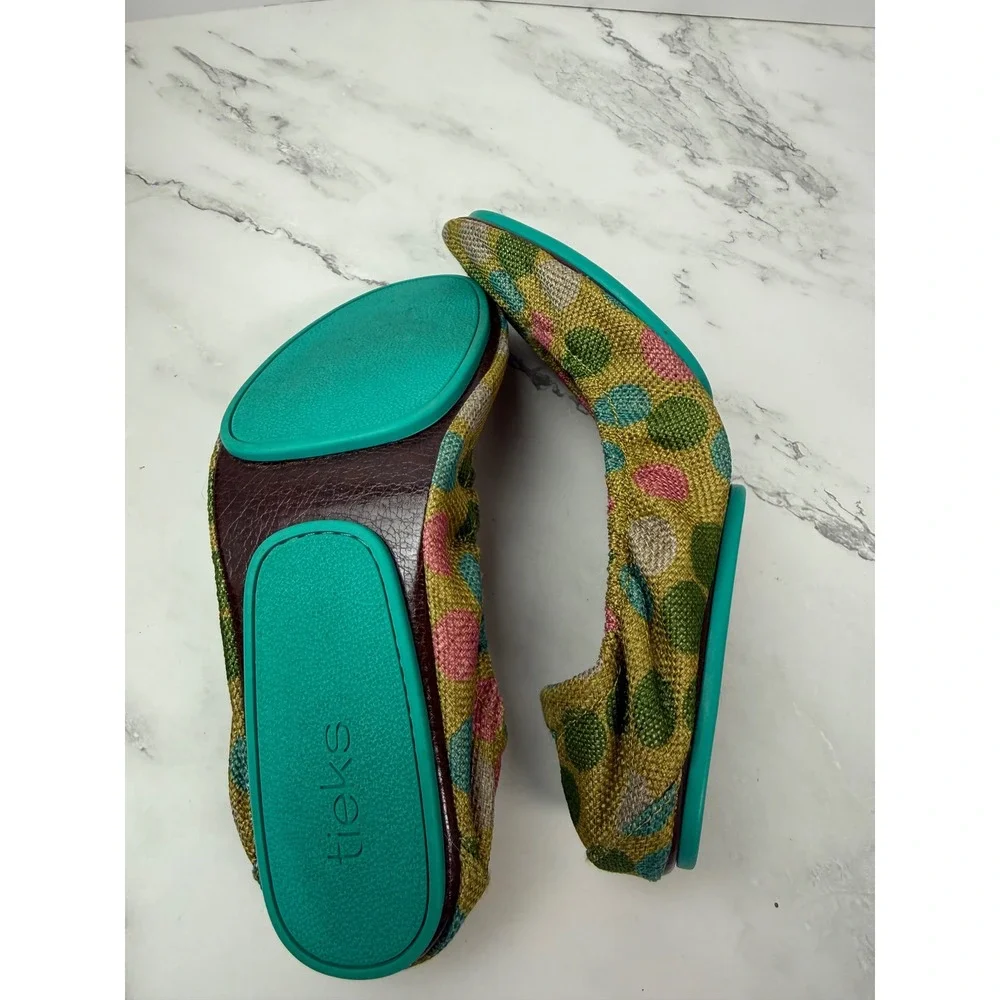 tieks by Gavrieli Echo Park Polka Dot Flats Sz 9 Like New